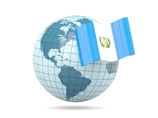 Глобус с флагом. Скачать флаг. Гватемала