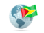 Guyana. Globe with flag. Download icon.