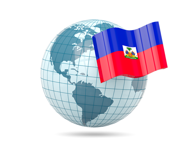 Globe with flag. Download flag icon of Haiti at PNG format