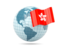 Hong Kong. Globe with flag. Download icon.