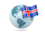 Iceland. Globe with flag. Download icon.