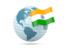 India. Globe with flag. Download icon.