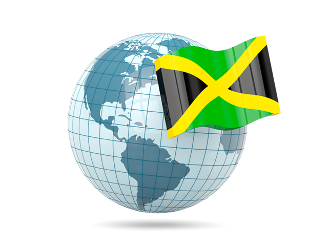 Globe with flag. Download flag icon of Jamaica at PNG format