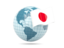 Japan. Globe with flag. Download icon.