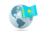 Kazakhstan. Globe with flag. Download icon.