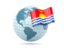 Кирибати. Глобус с флагом. Скачать иллюстрацию.