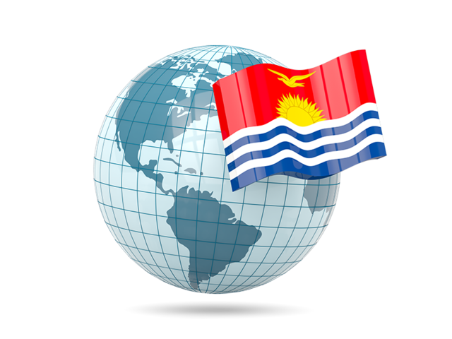 Глобус с флагом. Скачать флаг. Кирибати