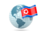 North Korea. Globe with flag. Download icon.