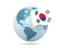 South Korea. Globe with flag. Download icon.