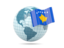 Kosovo. Globe with flag. Download icon.