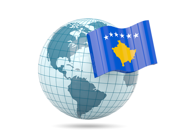 Globe with flag. Download flag icon of Kosovo at PNG format