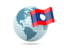 Laos. Globe with flag. Download icon.