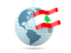 Lebanon. Globe with flag. Download icon.