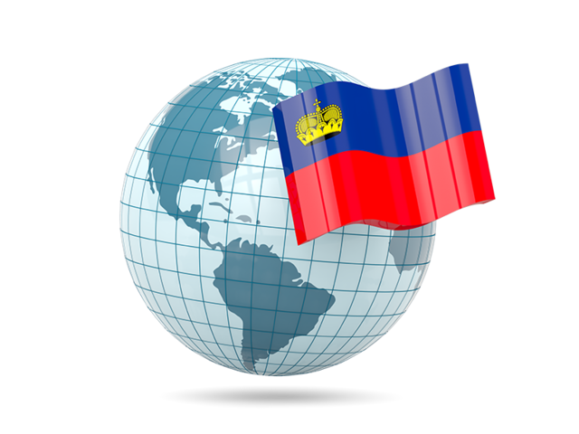 Globe with flag. Download flag icon of Liechtenstein at PNG format