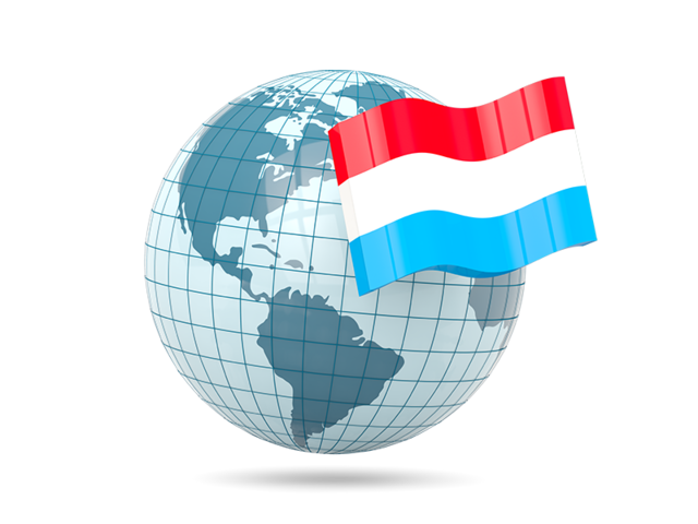 Globe with flag. Download flag icon of Luxembourg at PNG format