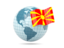 Macedonia. Globe with flag. Download icon.