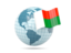 Madagascar. Globe with flag. Download icon.