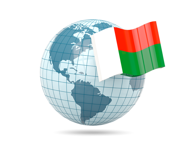 Globe with flag. Download flag icon of Madagascar at PNG format