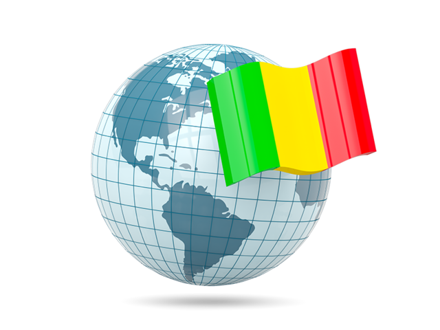 Globe with flag. Download flag icon of Mali at PNG format