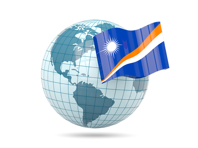 Globe with flag. Download flag icon of Marshall Islands at PNG format