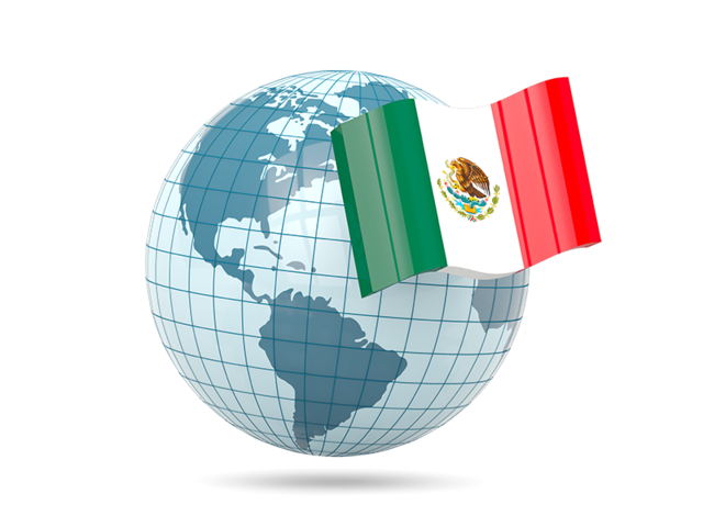 Globe with flag. Download flag icon of Mexico at PNG format
