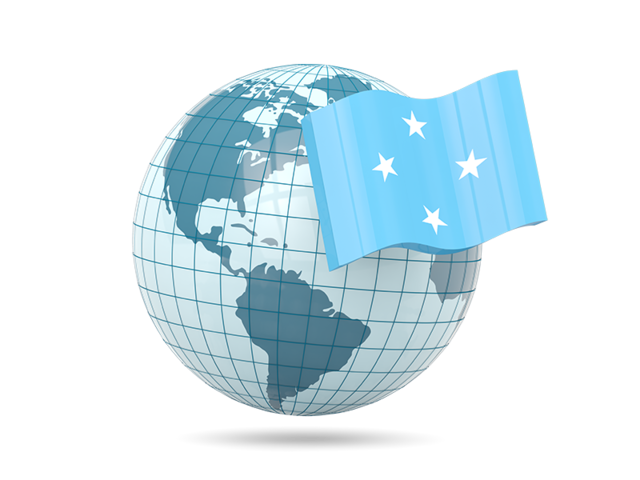 Globe with flag. Download flag icon of Micronesia at PNG format
