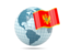 Montenegro. Globe with flag. Download icon.
