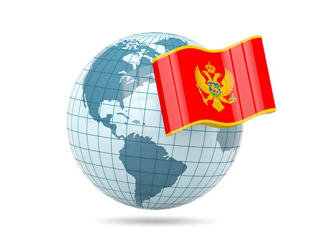 Globe with flag. Download flag icon of Montenegro at PNG format