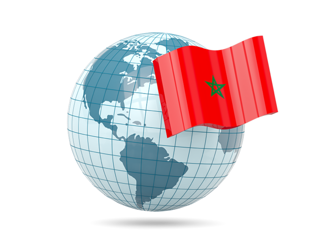 Globe with flag. Download flag icon of Morocco at PNG format