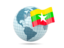 Myanmar. Globe with flag. Download icon.