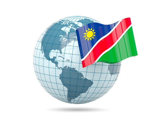 Globe with flag. Download flag icon of Namibia at PNG format