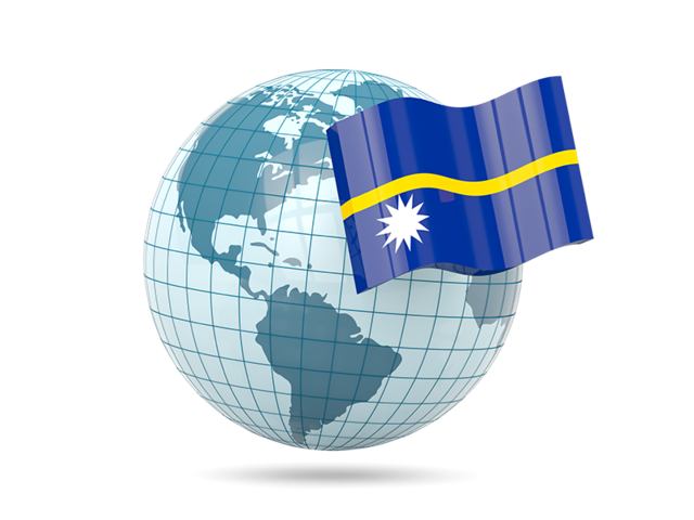 Globe with flag. Download flag icon of Nauru at PNG format