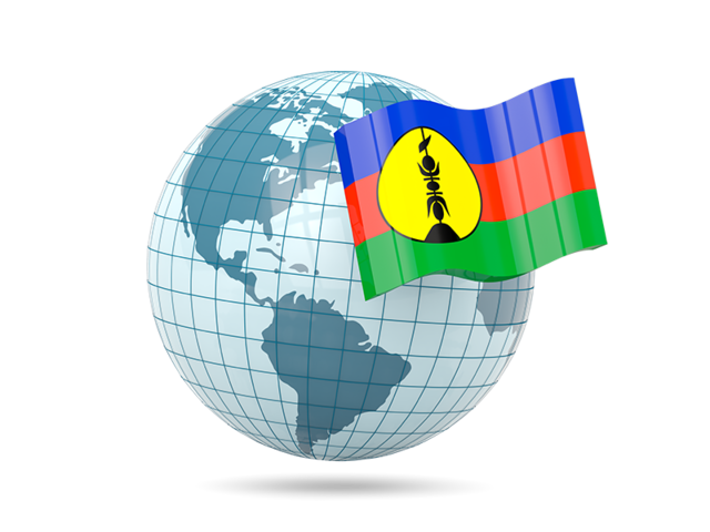 Globe with flag. Download flag icon of New Caledonia at PNG format