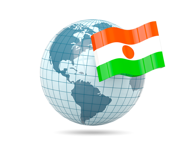 Globe with flag. Download flag icon of Niger at PNG format