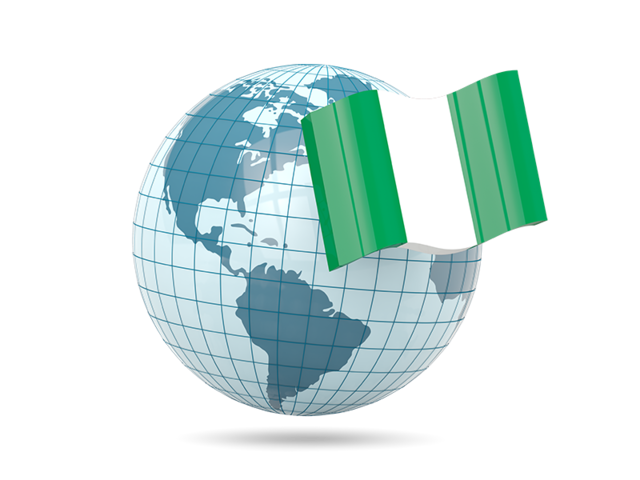 Globe with flag. Download flag icon of Nigeria at PNG format