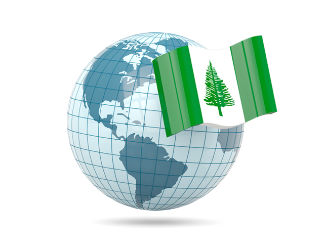 Globe with flag. Download flag icon of Norfolk Island at PNG format