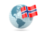 Норвегия. Глобус с флагом. Скачать иконку.