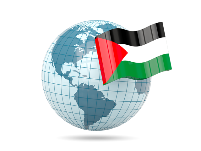 Globe with flag. Download flag icon of Palestinian territories at PNG format