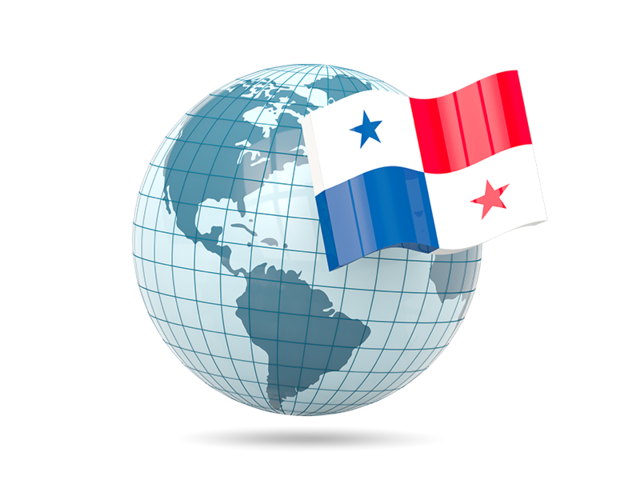 Globe with flag. Download flag icon of Panama at PNG format