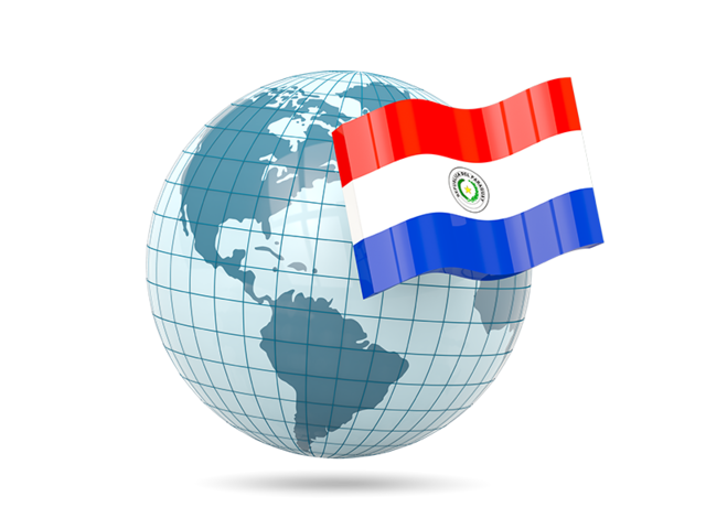 Globe with flag. Download flag icon of Paraguay at PNG format