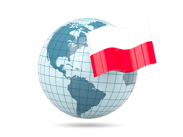 Globe with flag. Download flag icon of Poland at PNG format