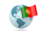 Portugal. Globe with flag. Download icon.