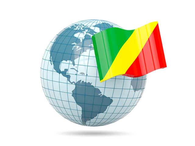 Globe with flag. Download flag icon of Republic of the Congo at PNG format