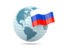 Russia. Globe with flag. Download icon.