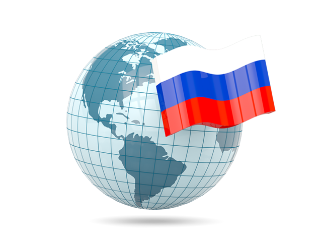 Globe with flag. Download flag icon of Russia at PNG format