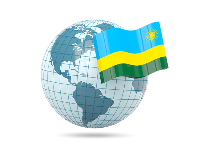 Globe with flag. Download flag icon of Rwanda at PNG format