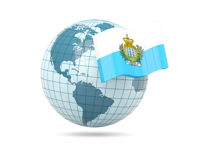 Globe with flag. Download flag icon of San Marino at PNG format