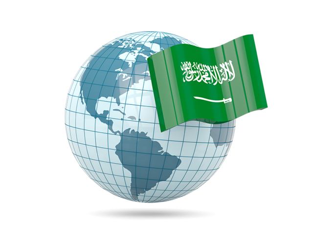 Globe with flag. Download flag icon of Saudi Arabia at PNG format