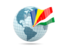 Seychelles. Globe with flag. Download icon.