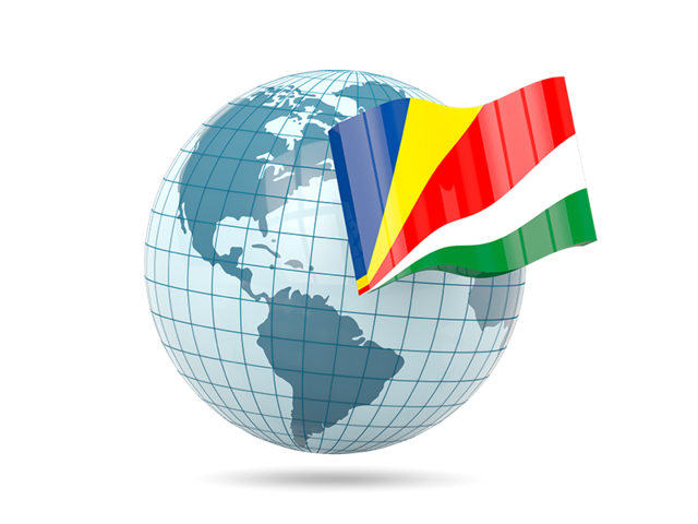 Globe with flag. Download flag icon of Seychelles at PNG format